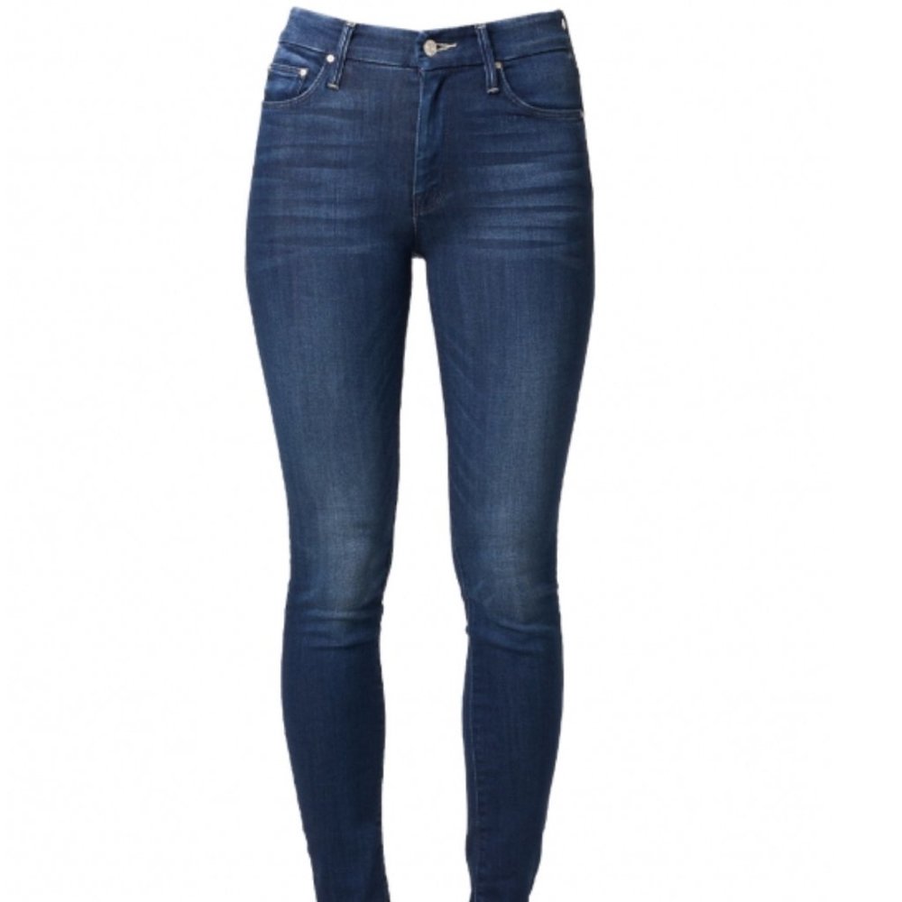 4. Mother Denim - The Looker Dark Blue Stretch Denim Jean